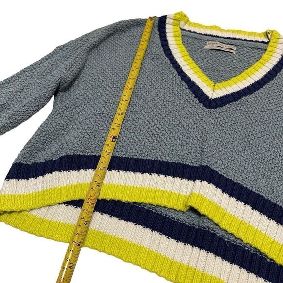 Urban Outfitters Blue Navy Yellow White V Neck Long Sleeve Casual Sweater XS - Picture 6 of 6